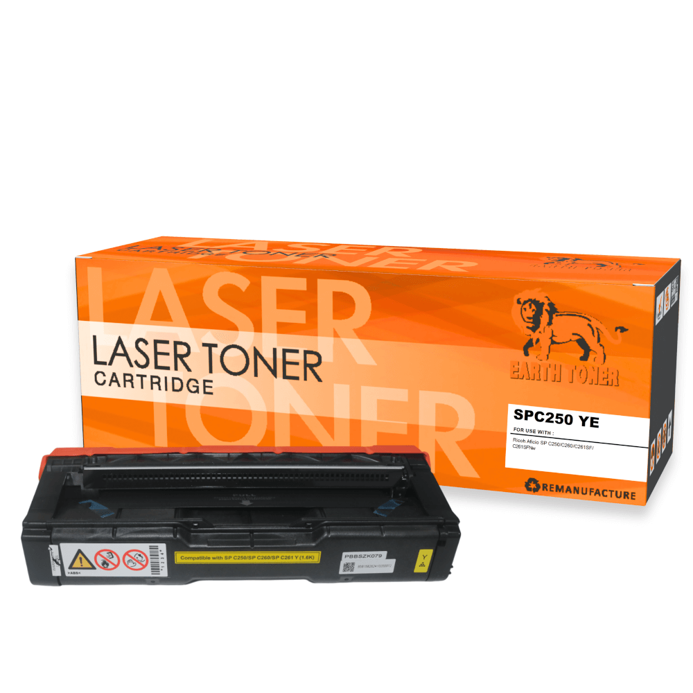 หมึกพิมพ์เลเซอร์ EARTH TONER รุ่น RICOH SPC250/SPC260/SPC261 สีเหลือง